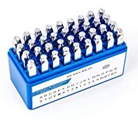 BENECREAT 36 Piezas 5mm Sellos de Letras y Números Herramientas Estampadas de Acero de Carbono Caja con Tapa…
